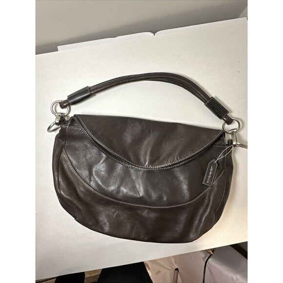 MARCO AVANE BROWN LEATHER SHOULDER STRAP TOTE CLUTCH PURSE HANDBAG Medium. NWT - Picture 1 of 8